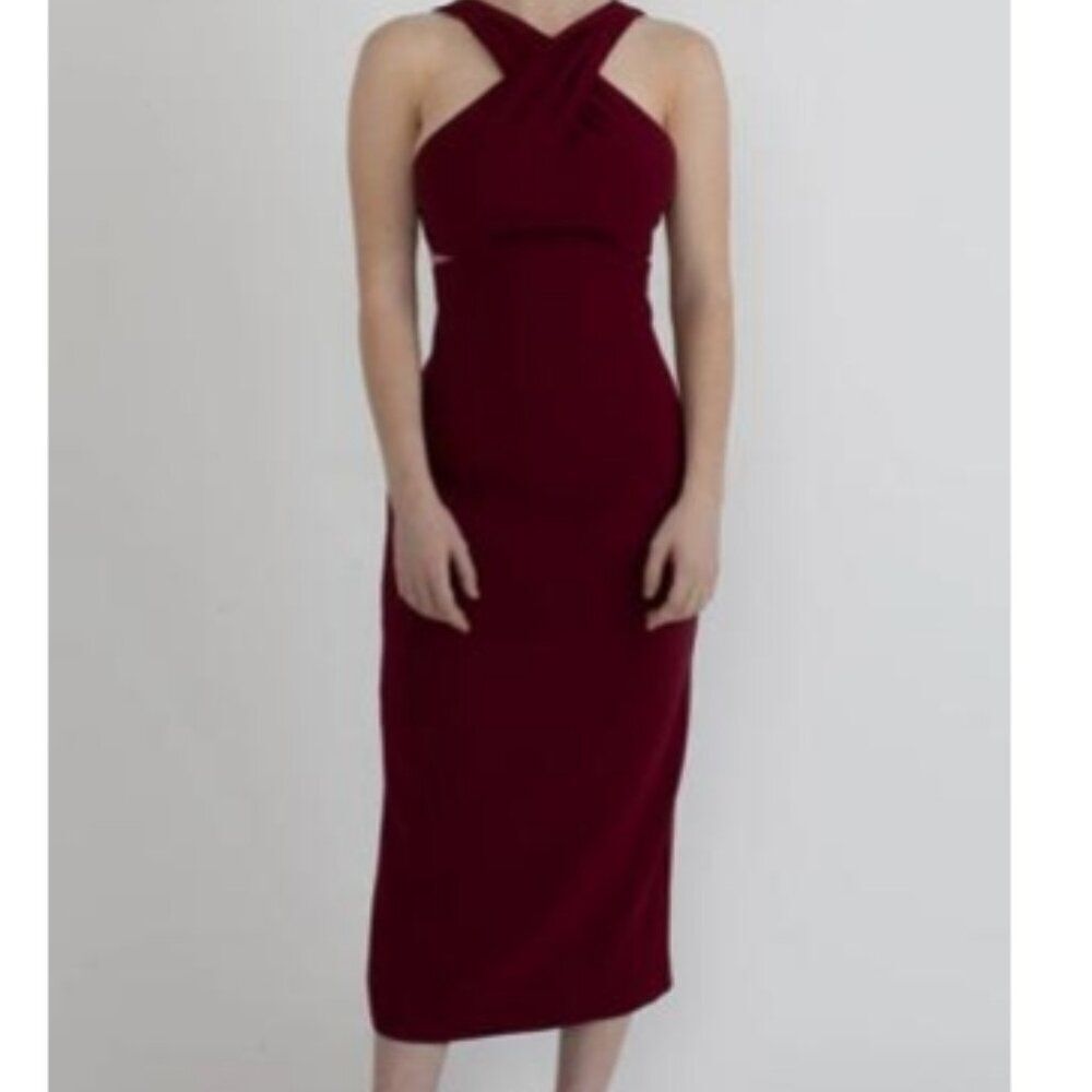 Sezin Karabulut Sheath Dress Burgundy 36/2 Party Wedding Cocktail - Picture 1 of 13